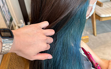 インナーカラー×ターコイズブルー