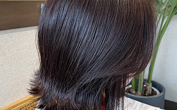 越谷美容室☆顔周りレイヤーピンクブラウン